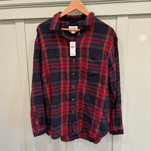 ❤️ American Eagle Red & Blue Plaid Flannel Shirt • Men’s Medium • NWT 💙